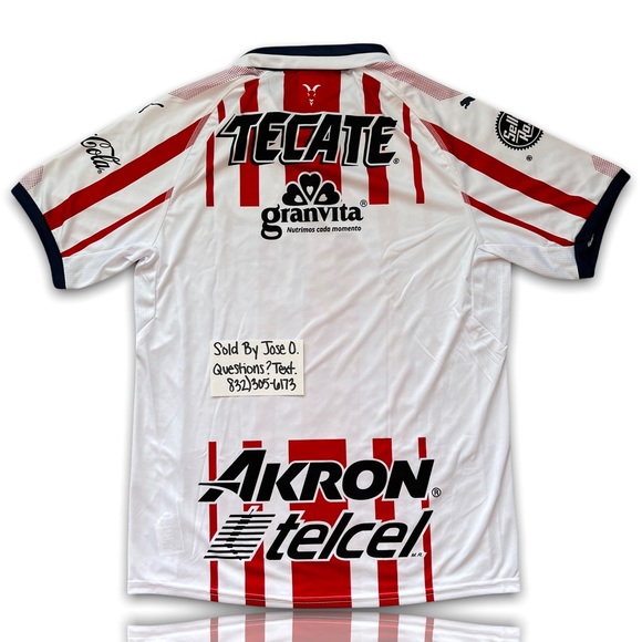 PUMA CHIVAS HOME SHIRT MENS FUTBOL SOCCER JERSEY GUADALAJARA SIZE LARGE RED WHIT